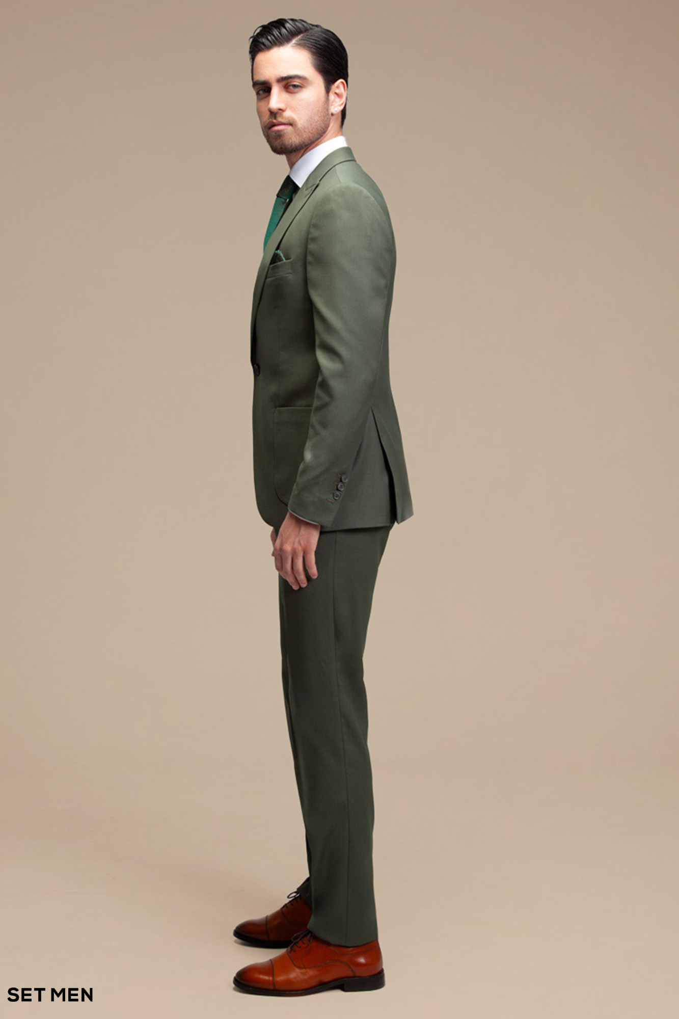 کت و شلوار مردانه یقه بلیزر یک دکمه دو چاک