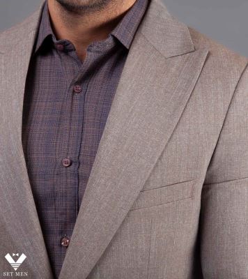 کت تک یقه بلیزر دوچاک تک دکمه