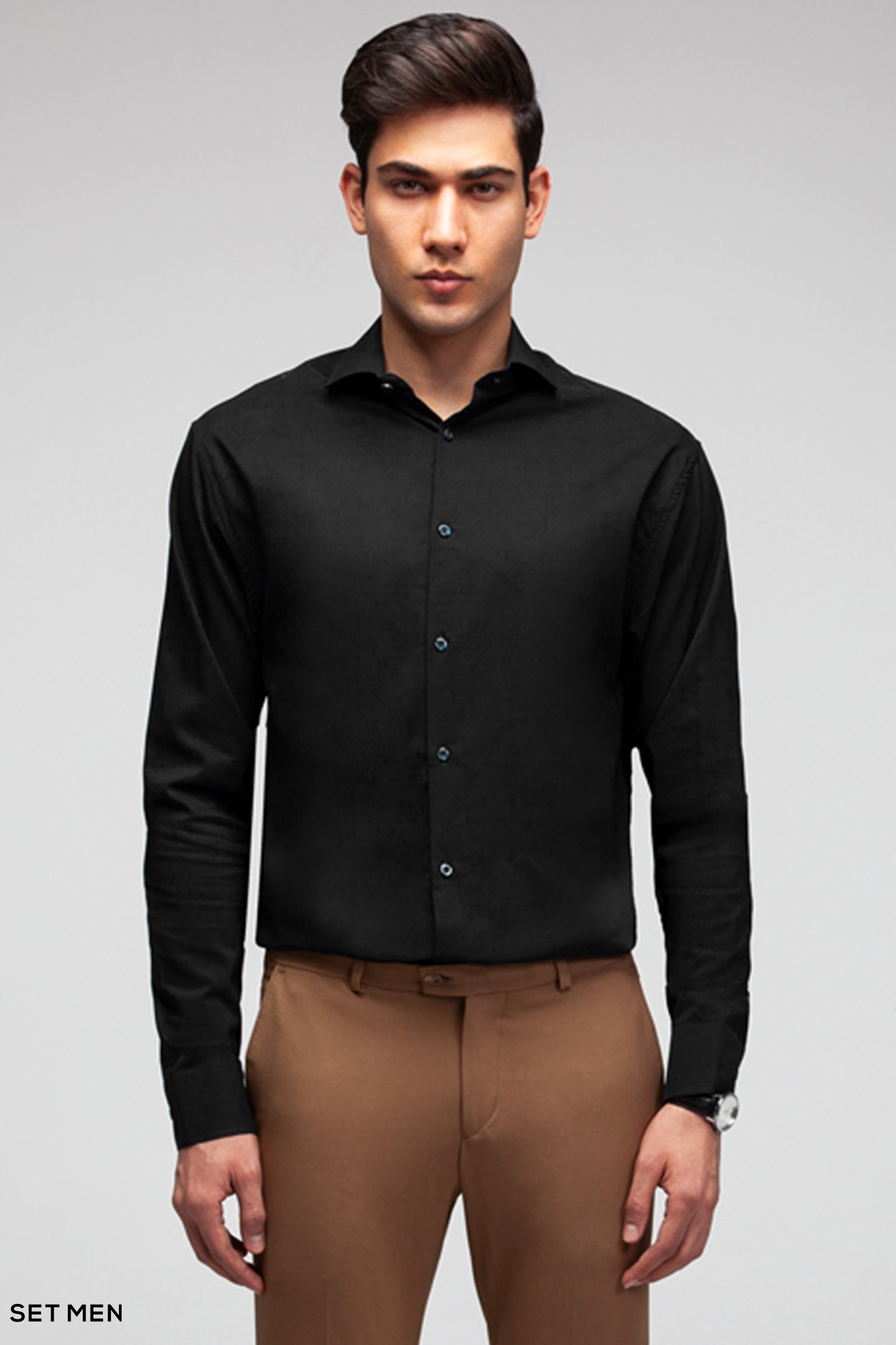 پیراهن مردانه ساده آستین بلند