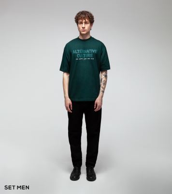 تیشرت یقه گرد چاپ دار