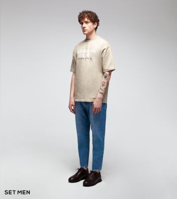 تیشرت یقه گرد چاپ دار