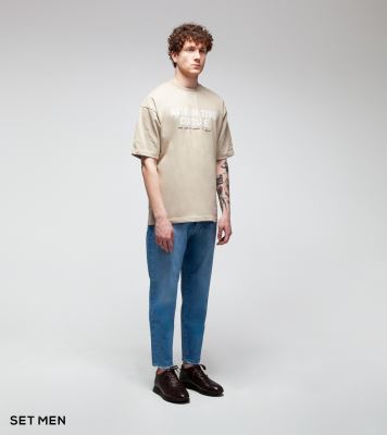 تیشرت یقه گرد چاپ دار