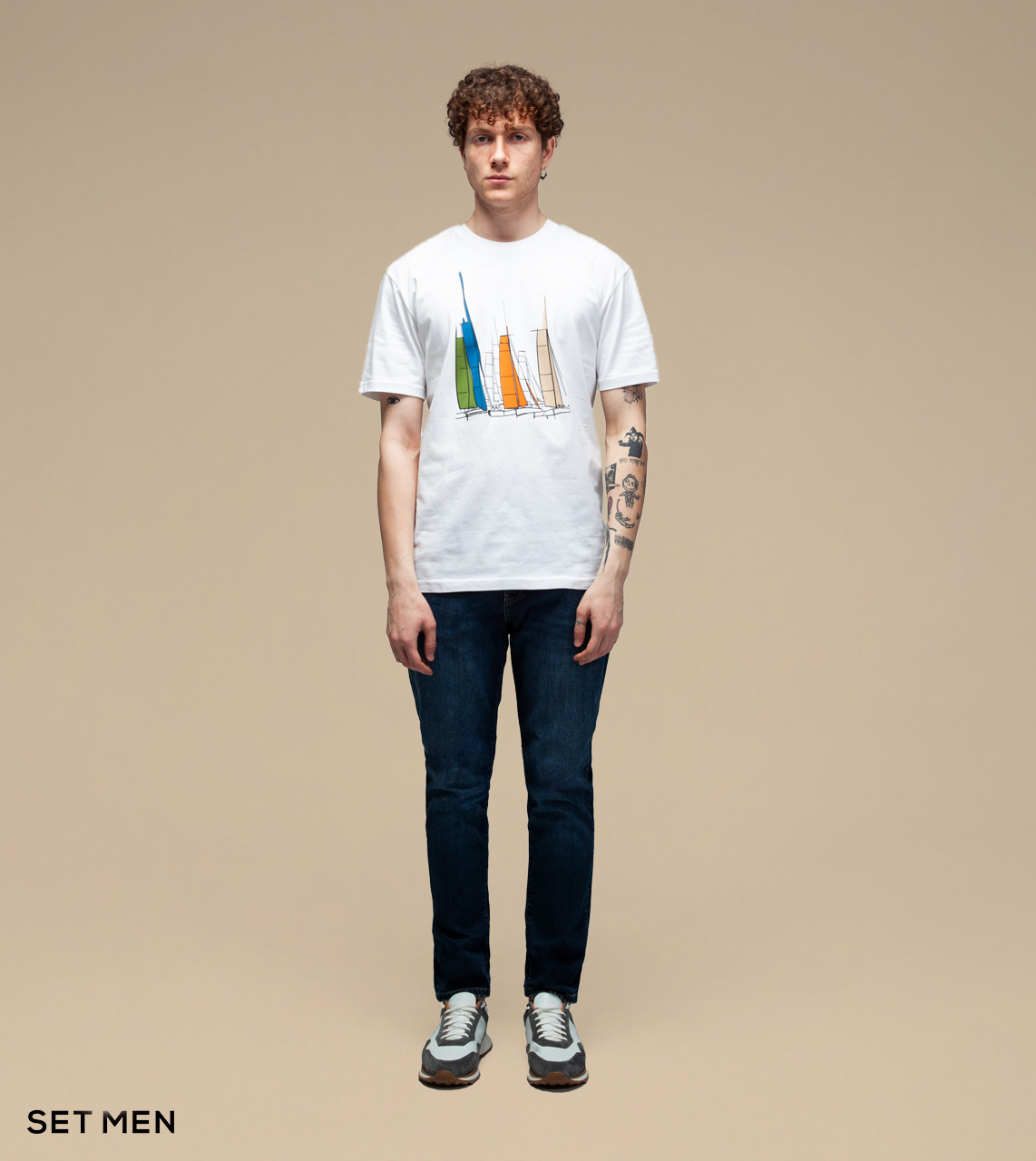 تیشرت یقه گرد چاپی قایق