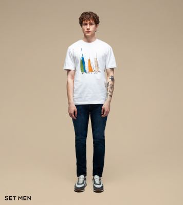 تیشرت یقه گرد چاپی قایق