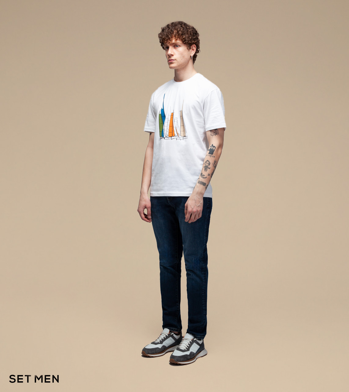 تیشرت یقه گرد چاپی قایق