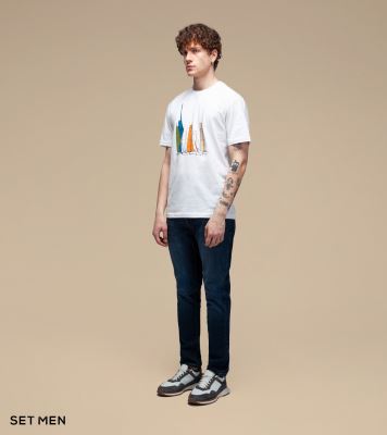 تیشرت یقه گرد چاپی قایق