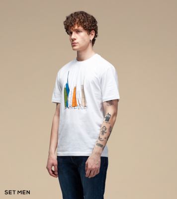 تیشرت یقه گرد چاپی قایق