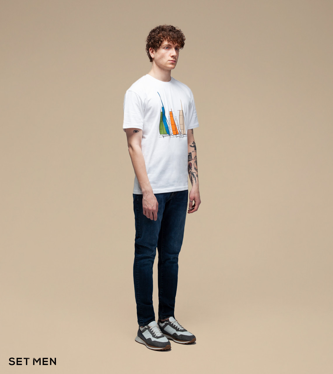 تیشرت یقه گرد چاپی قایق