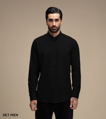 پیراهن لینن یقه فرنچ 