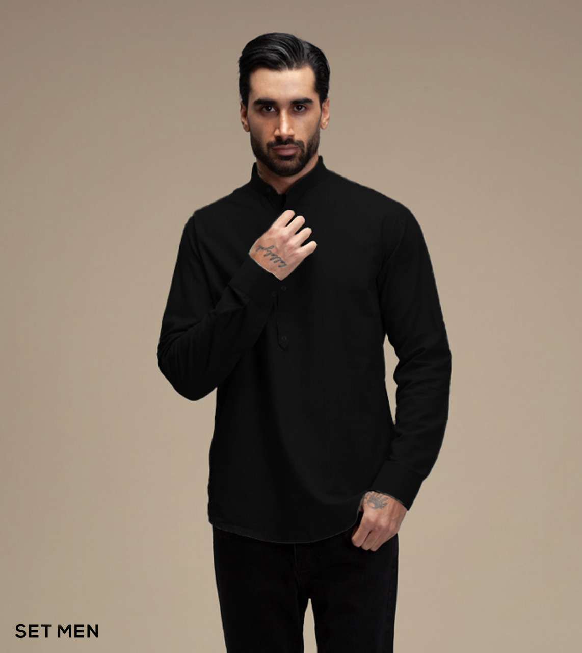 پیراهن لینن یقه فرنچ 