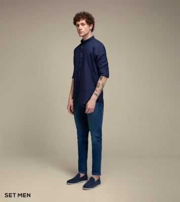 پیراهن لینن یقه فرنچ 