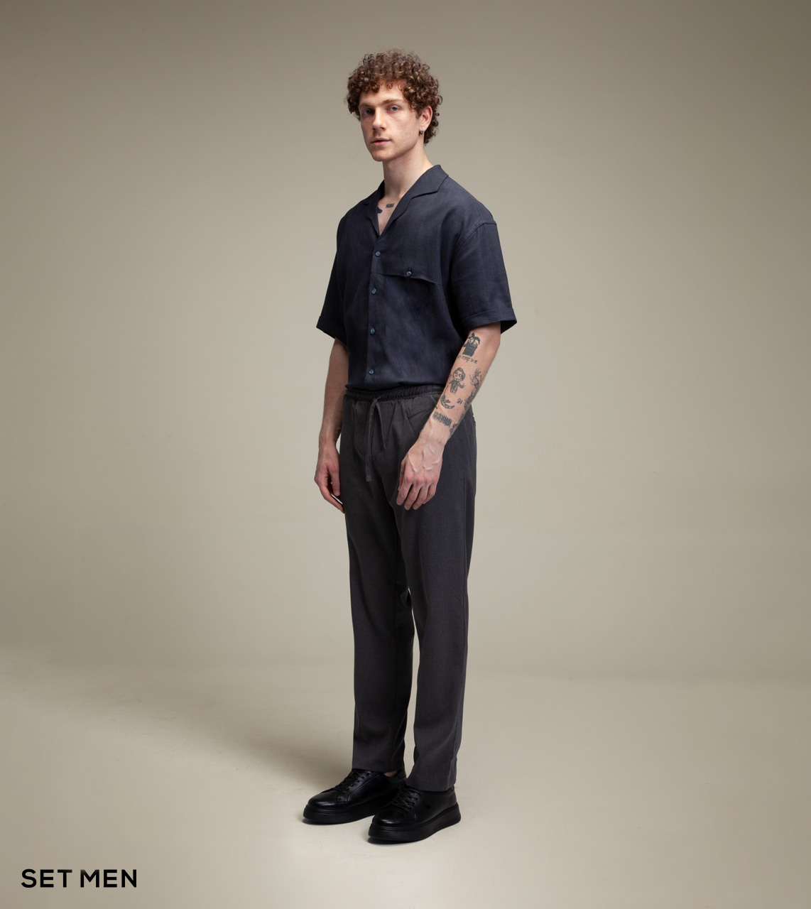 پیراهن لینن یقه آرشال