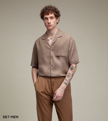 پیراهن لینن یقه آرشال