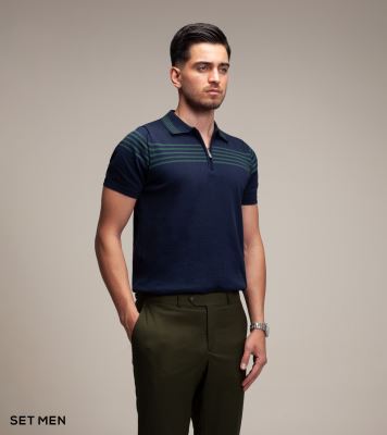 تیشرت نیم زیپ بافت