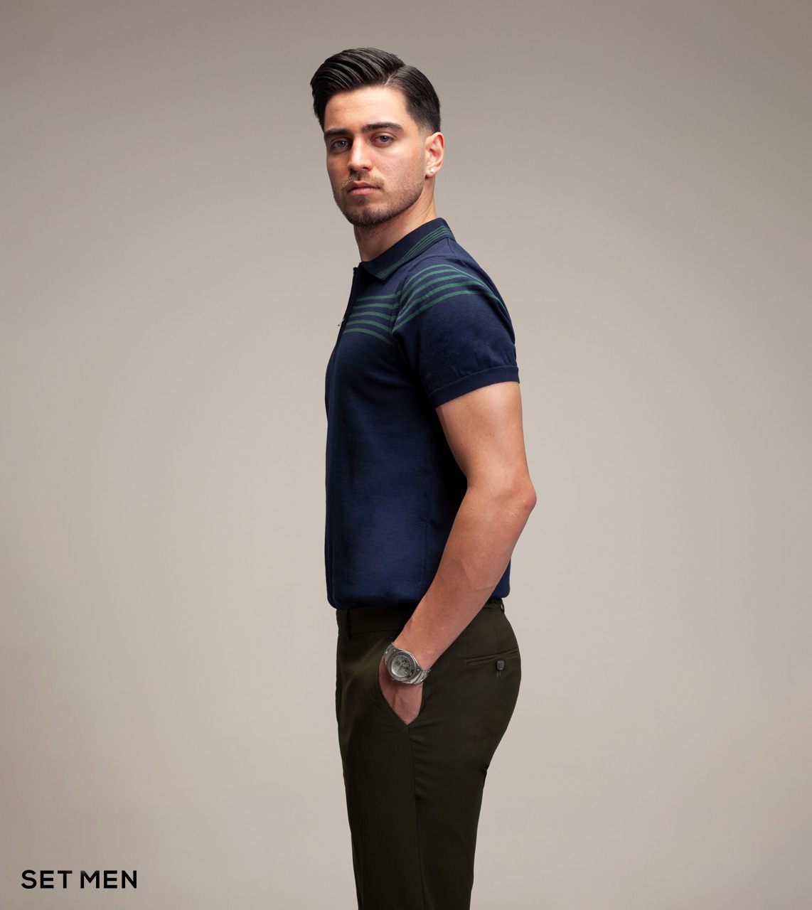 تیشرت نیم زیپ بافت