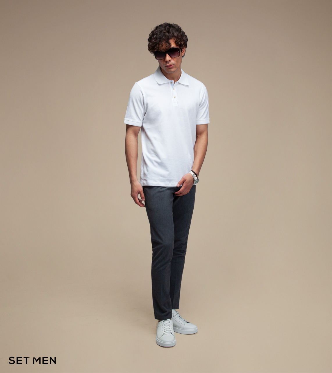 تیشرت یقه دار سوزنی