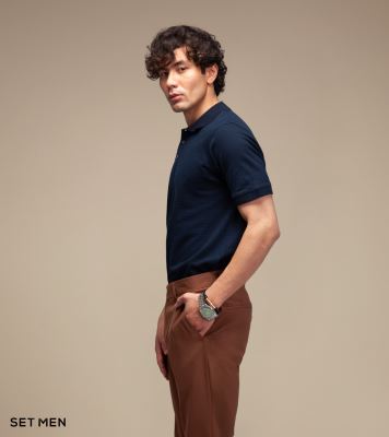 تیشرت یقه دار سوزنی