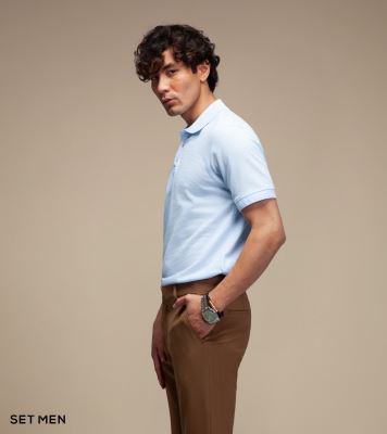 تیشرت یقه دار سوزنی