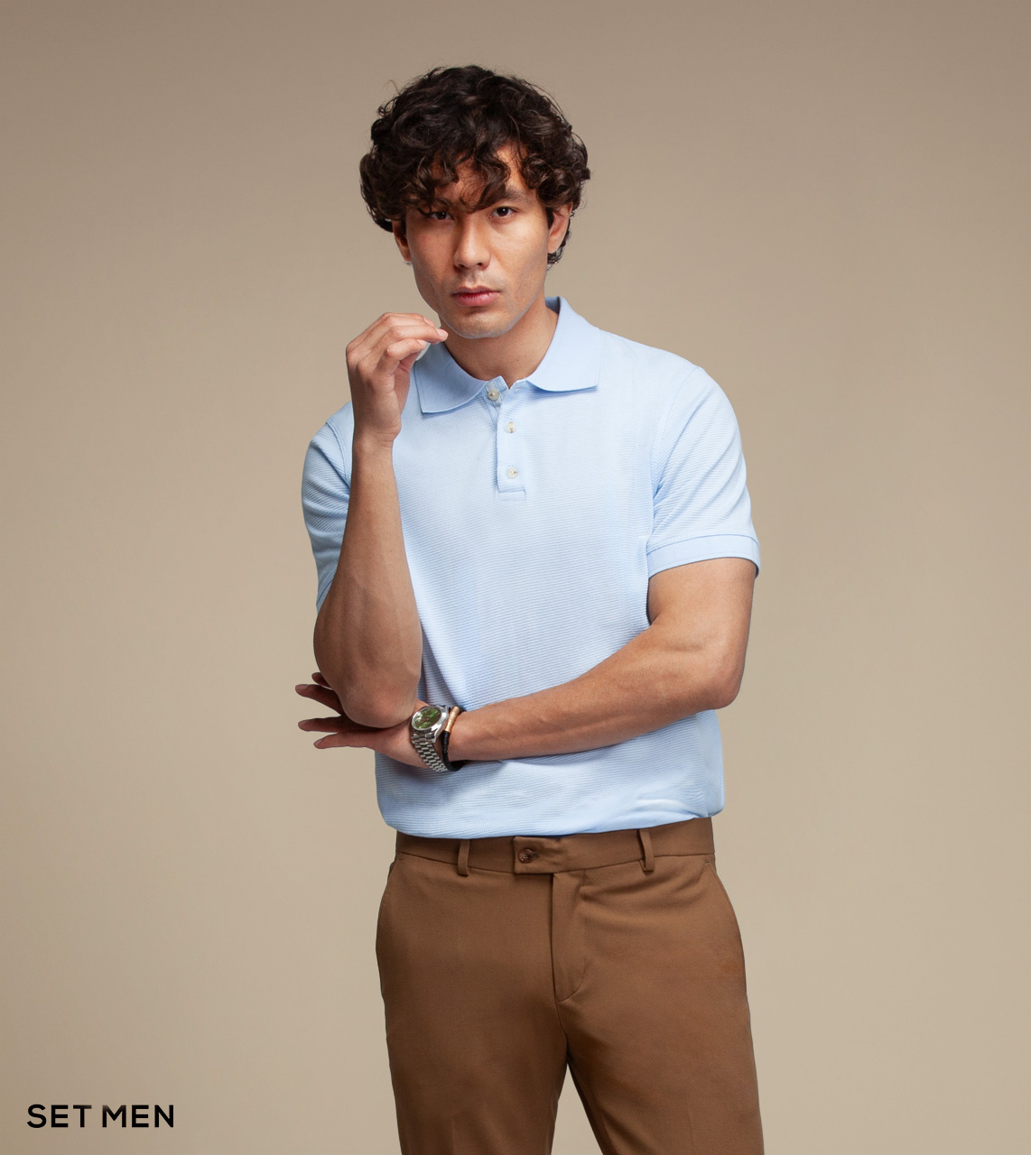 تیشرت یقه دار سوزنی