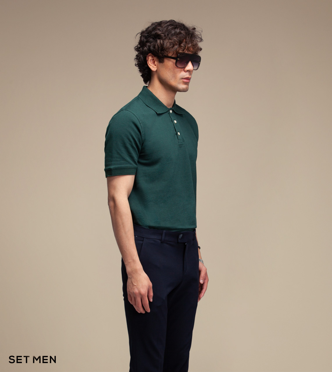 تیشرت یقه دار سوزنی