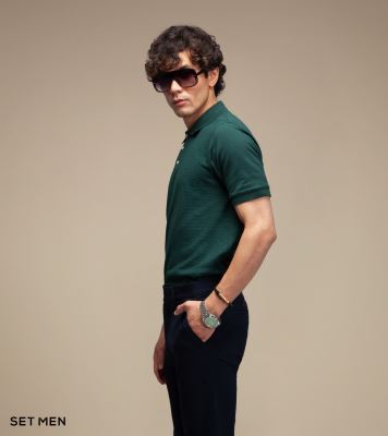 تیشرت یقه دار سوزنی