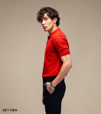 تیشرت یقه دار سوزنی