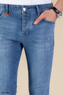 شلوار جین اسلیم زاپ دار