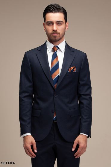 کت تک مردانه یقه انگلیسی نیم آستر دو دکمه دو چاک