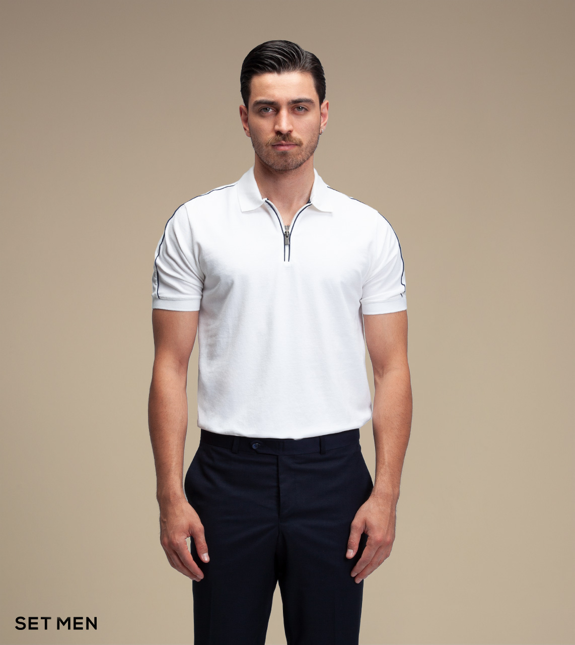 تیشرت یقه دار زیپی