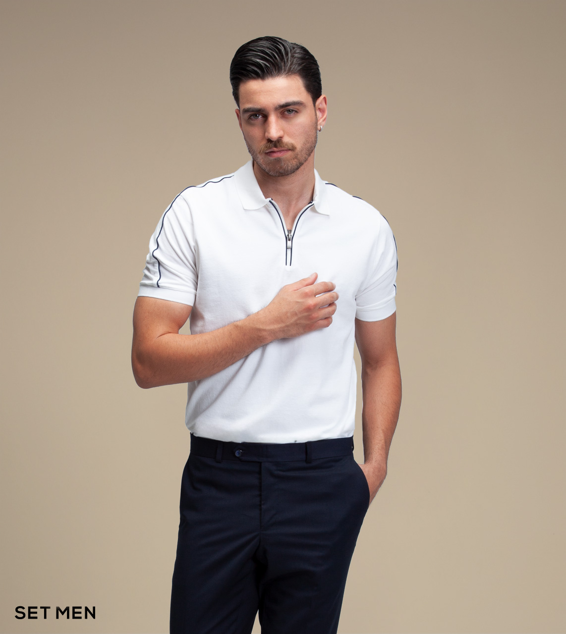 تیشرت یقه دار زیپی