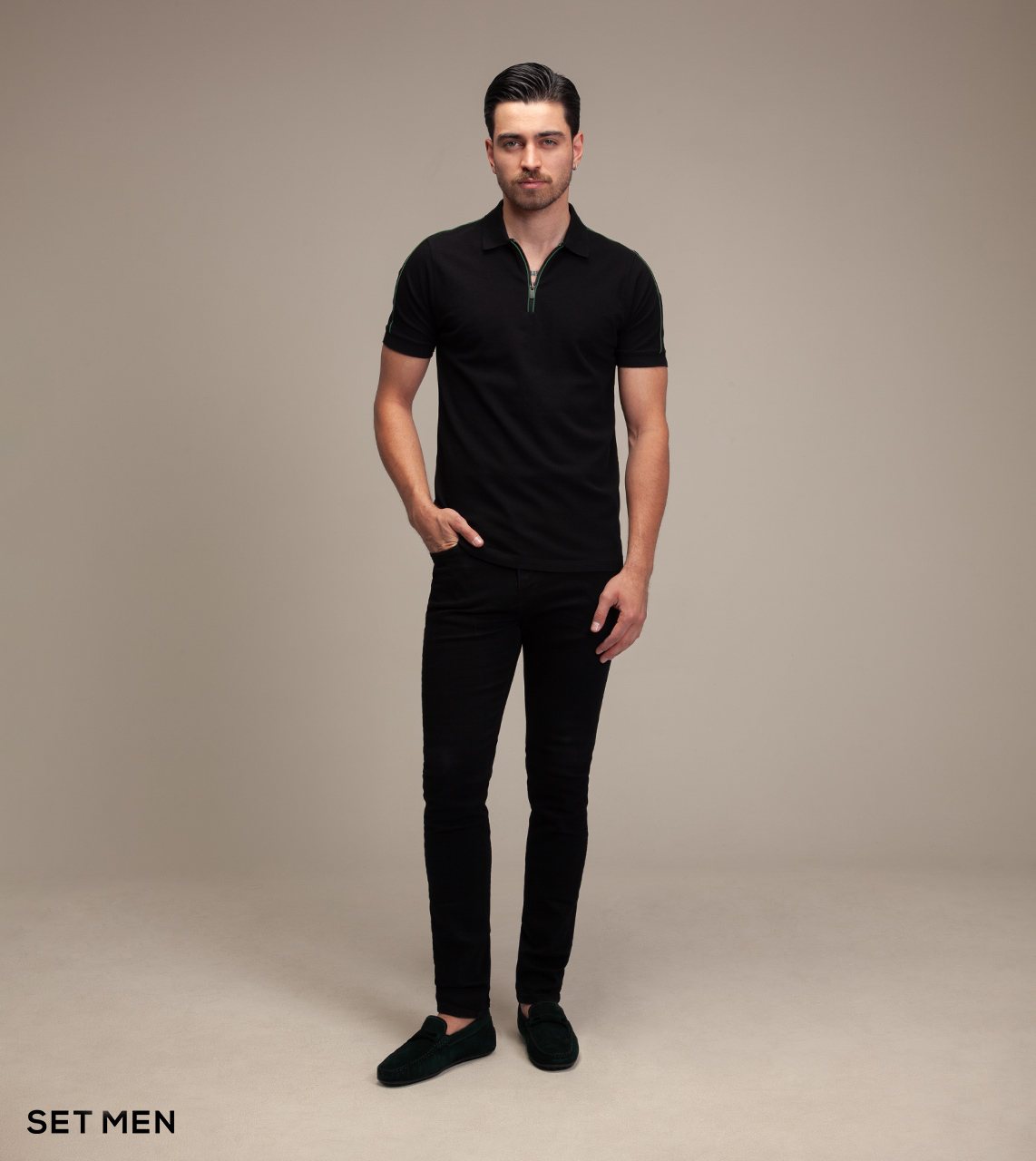 تیشرت یقه دار زیپی