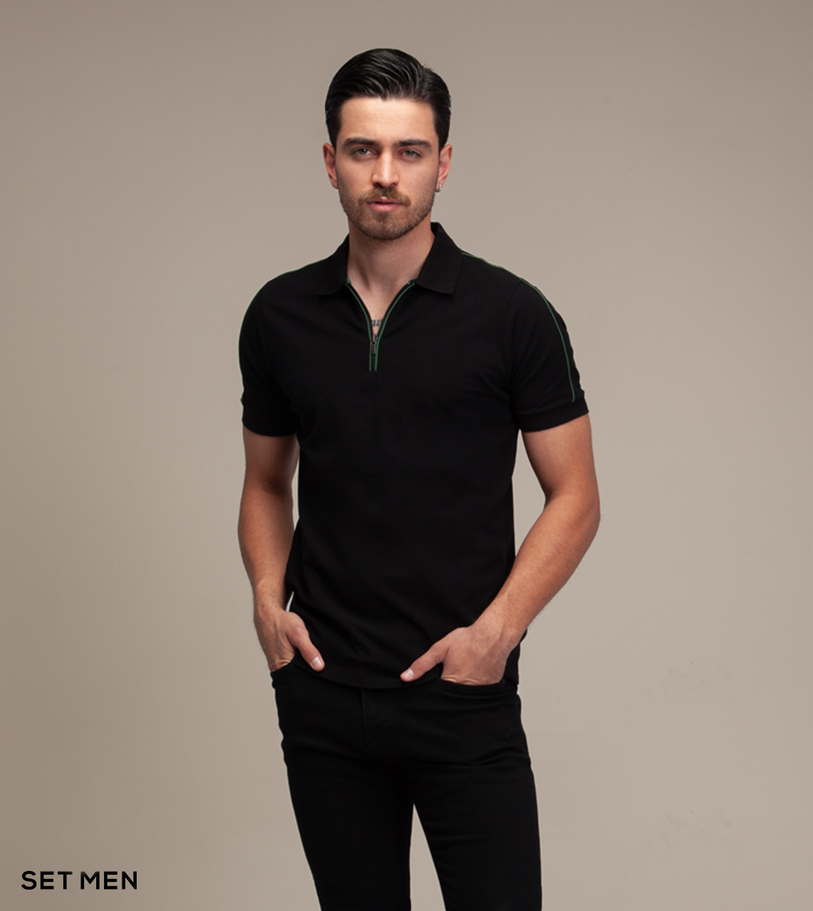 تیشرت یقه دار زیپی