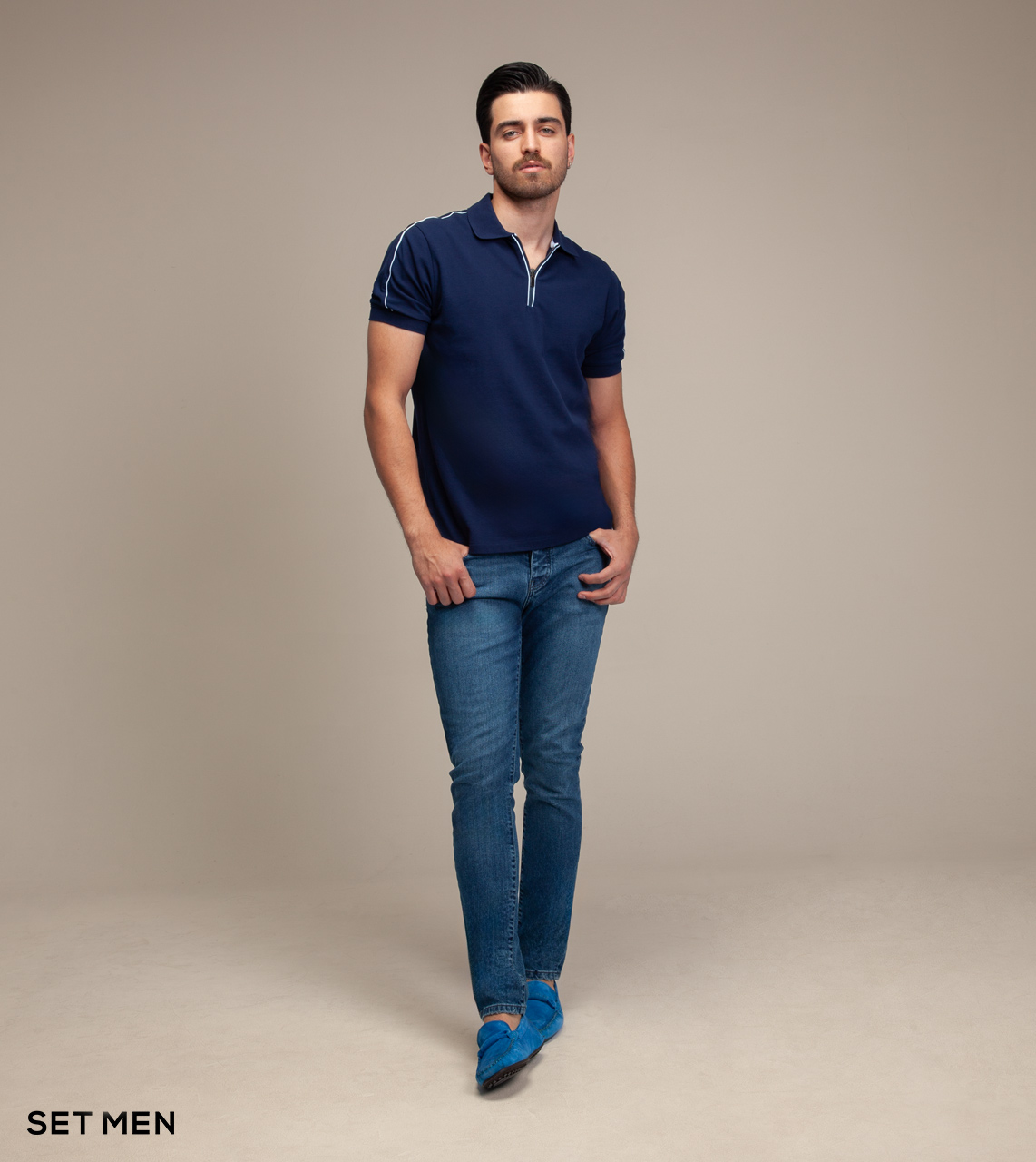 تیشرت یقه دار زیپی