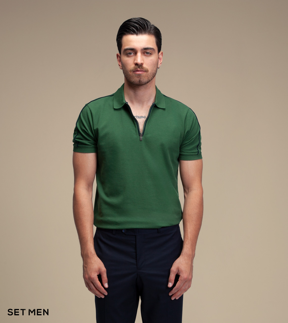 تیشرت یقه دار زیپی