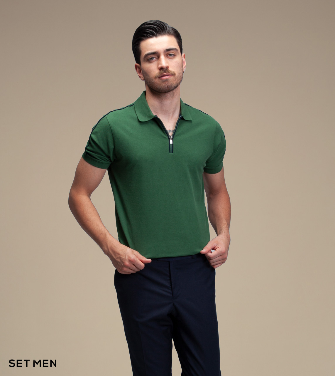 تیشرت یقه دار زیپی