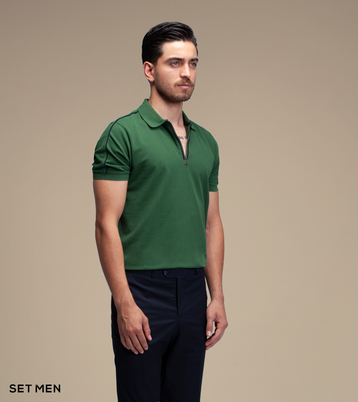 تیشرت یقه دار زیپی