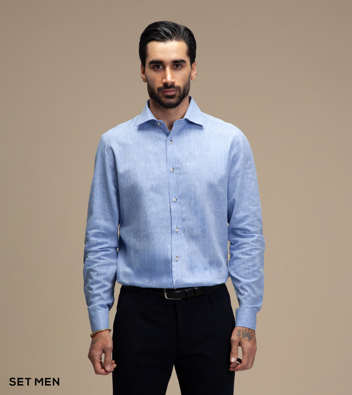 پیراهن مردانه لینن آستین بلند