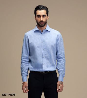 پیراهن مردانه لینن آستین بلند