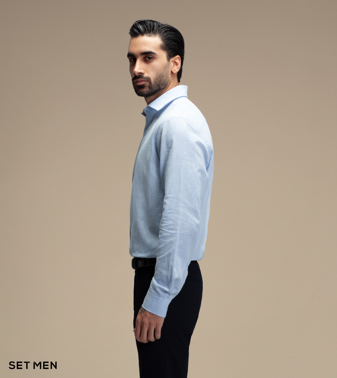 پیراهن مردانه لینن آستین بلند