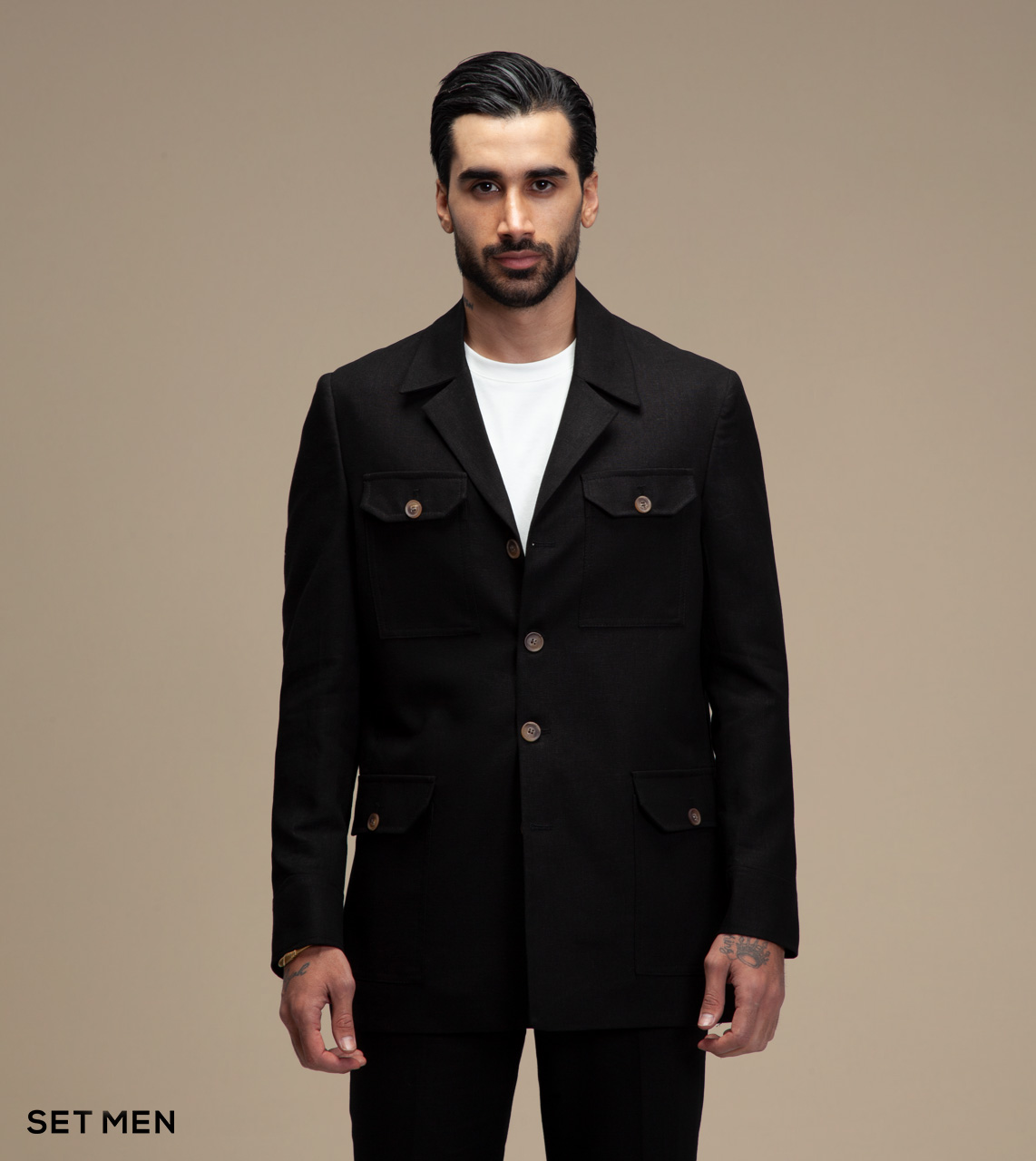 کت تک لینن سافاری