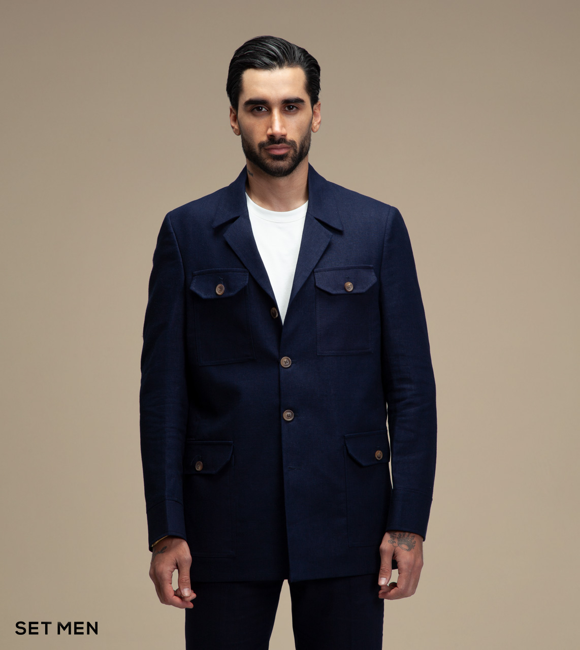 کت تک لینن سافاری