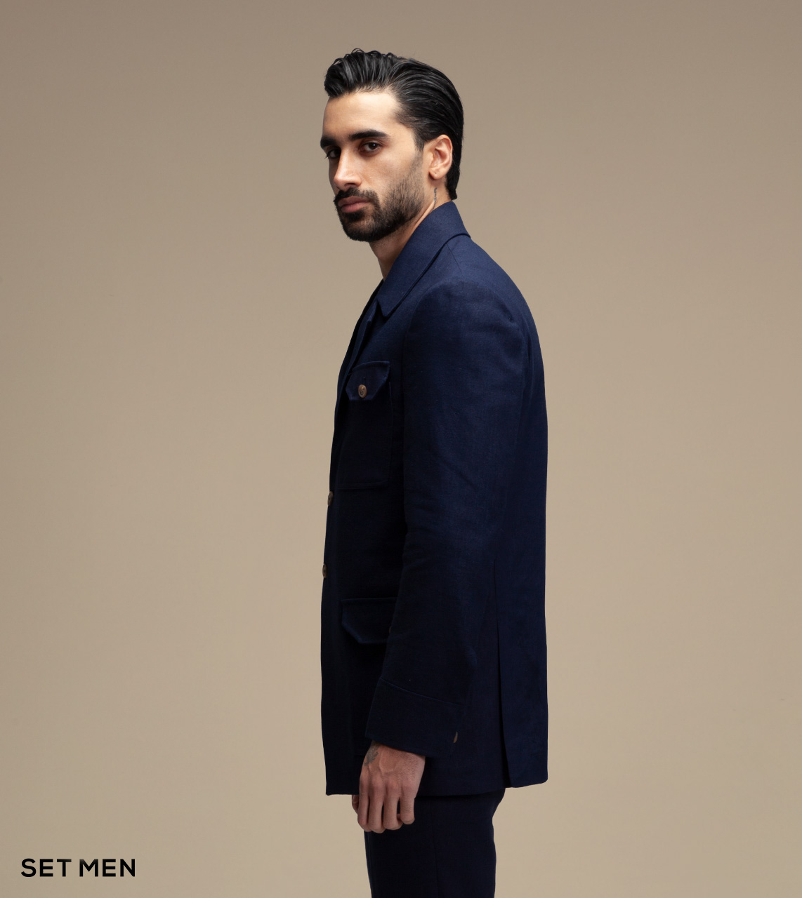 کت تک لینن سافاری