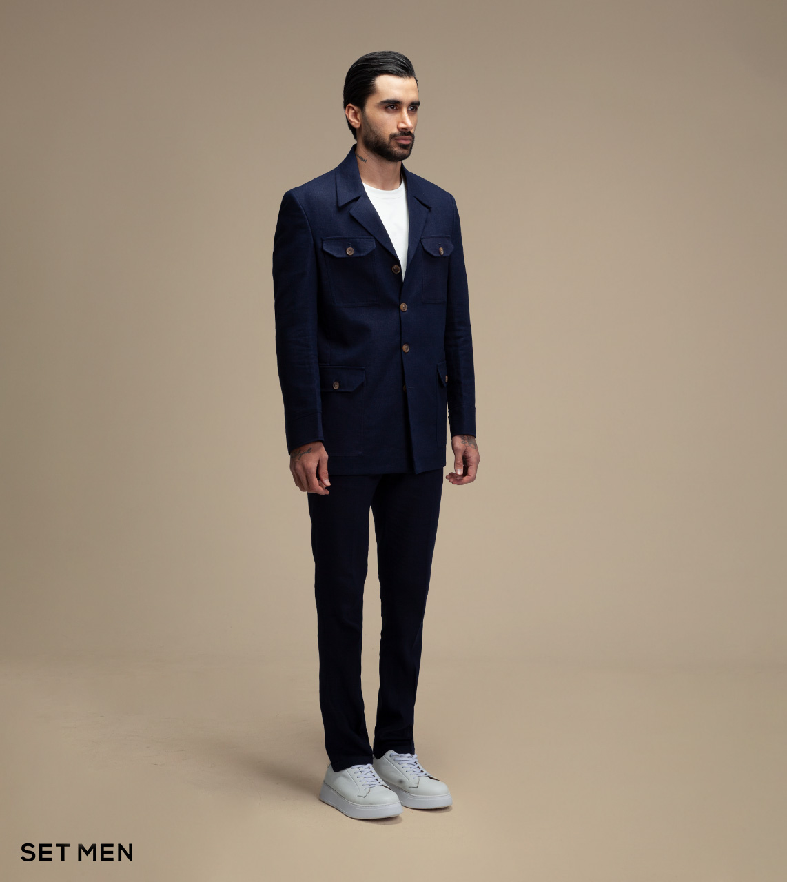 کت تک لینن سافاری