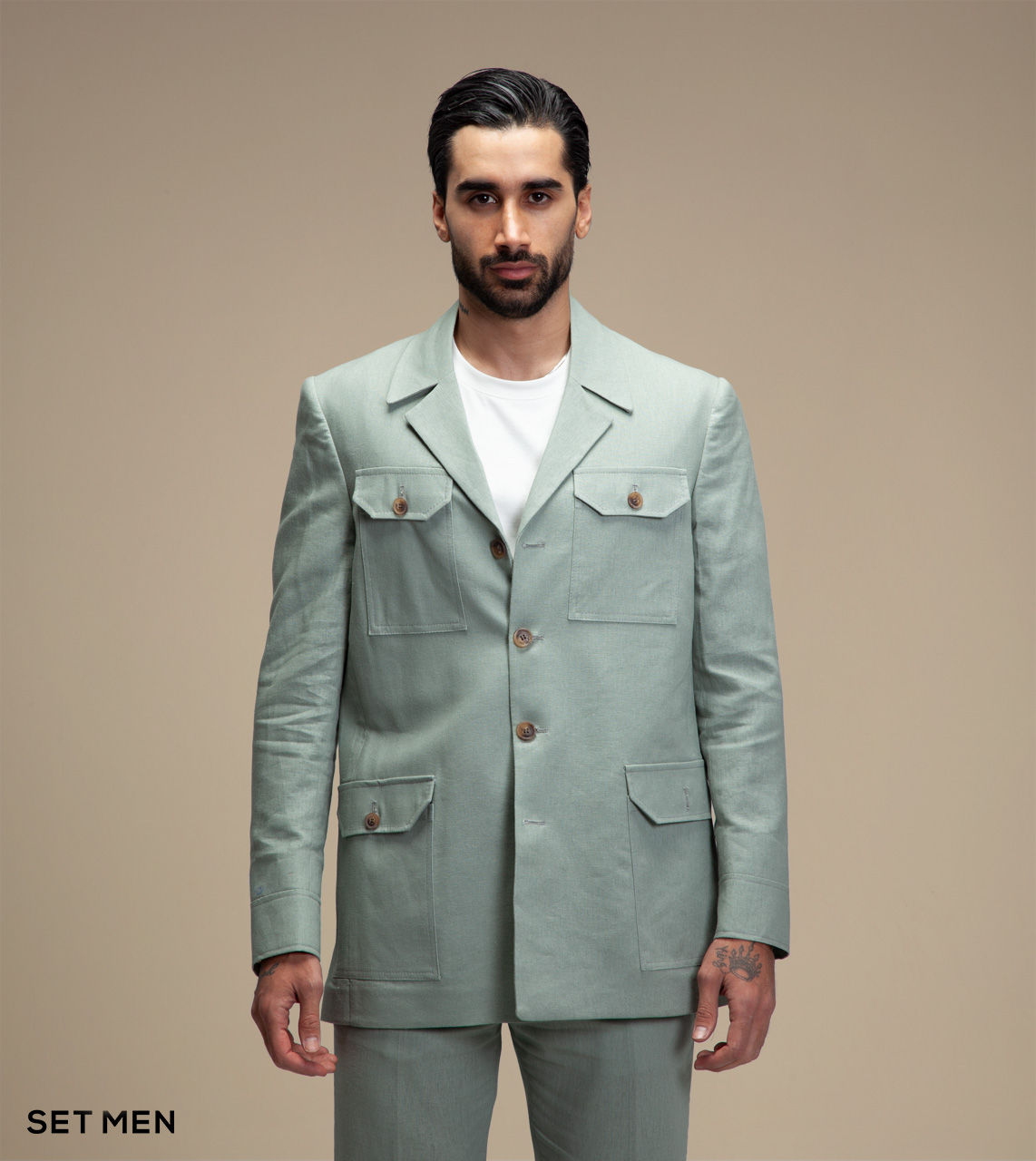 کت تک لینن سافاری