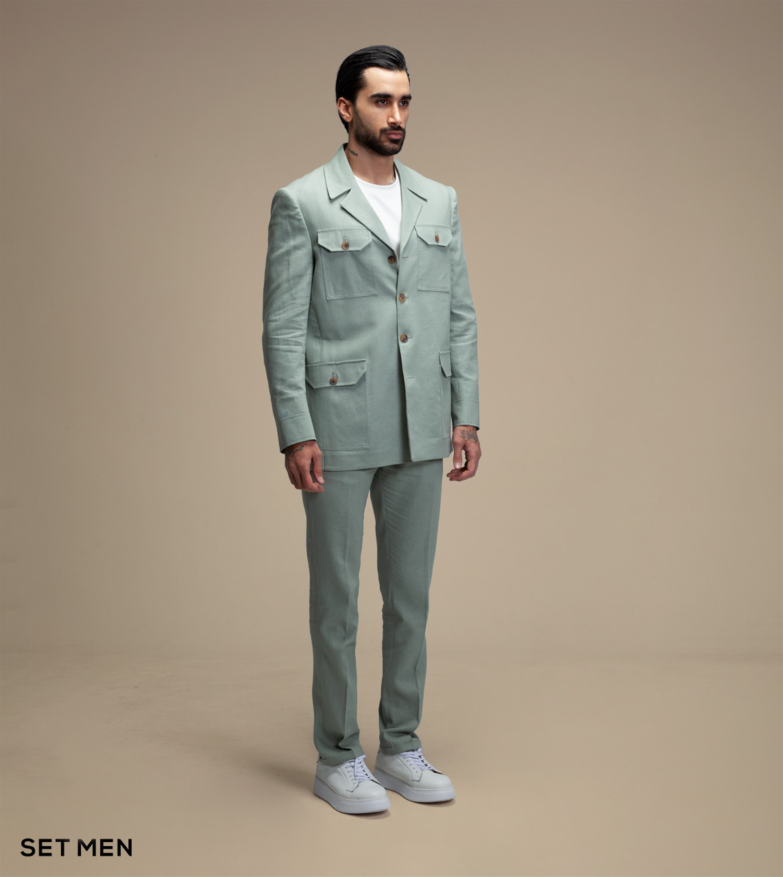 کت تک لینن سافاری