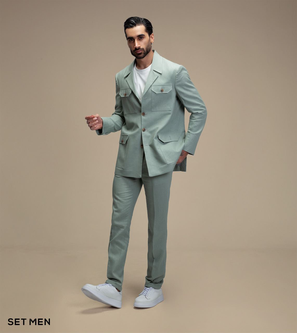 کت تک لینن سافاری