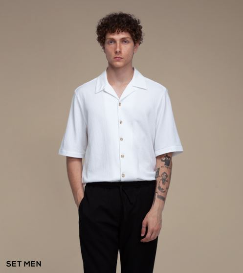 پیراهن مردانه آستین کوتاه کنفی