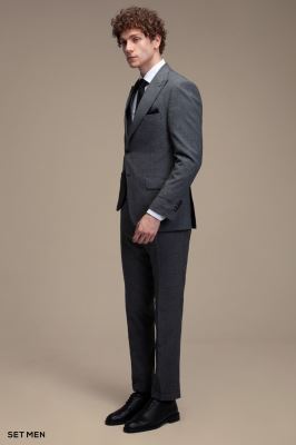 کت و شلوار مردانه سه تکه یقه بلیزر دو دکمه