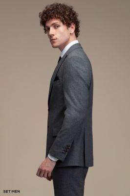 کت و شلوار مردانه سه تکه یقه بلیزر دو دکمه