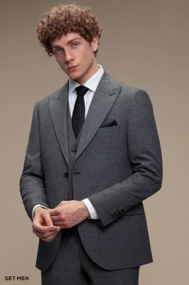 کت و شلوار مردانه سه تکه یقه بلیزر دو دکمه